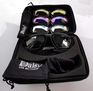 Polarize Daisy C5 Army Goggles Desert Storm 4 Lenses, Outdoor UV Sports Hunting Military Sunglasses Men & Women,War Game Glasses